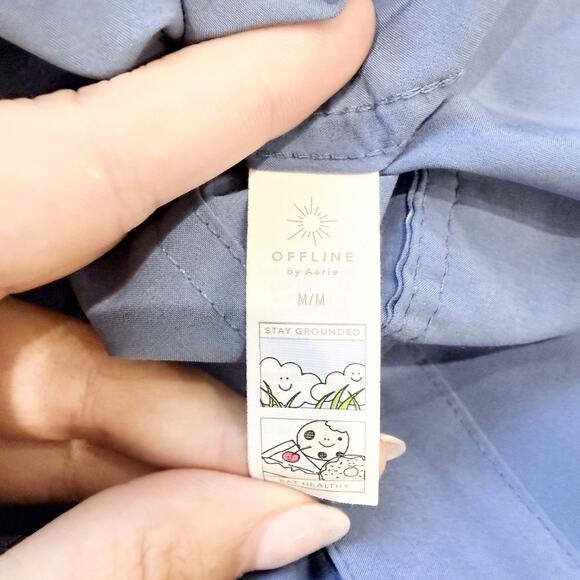 Aerie Offline Nylon Cargo Pants Blue Travel Lightweight Size Medium KK4617 - Picture 4 of 6